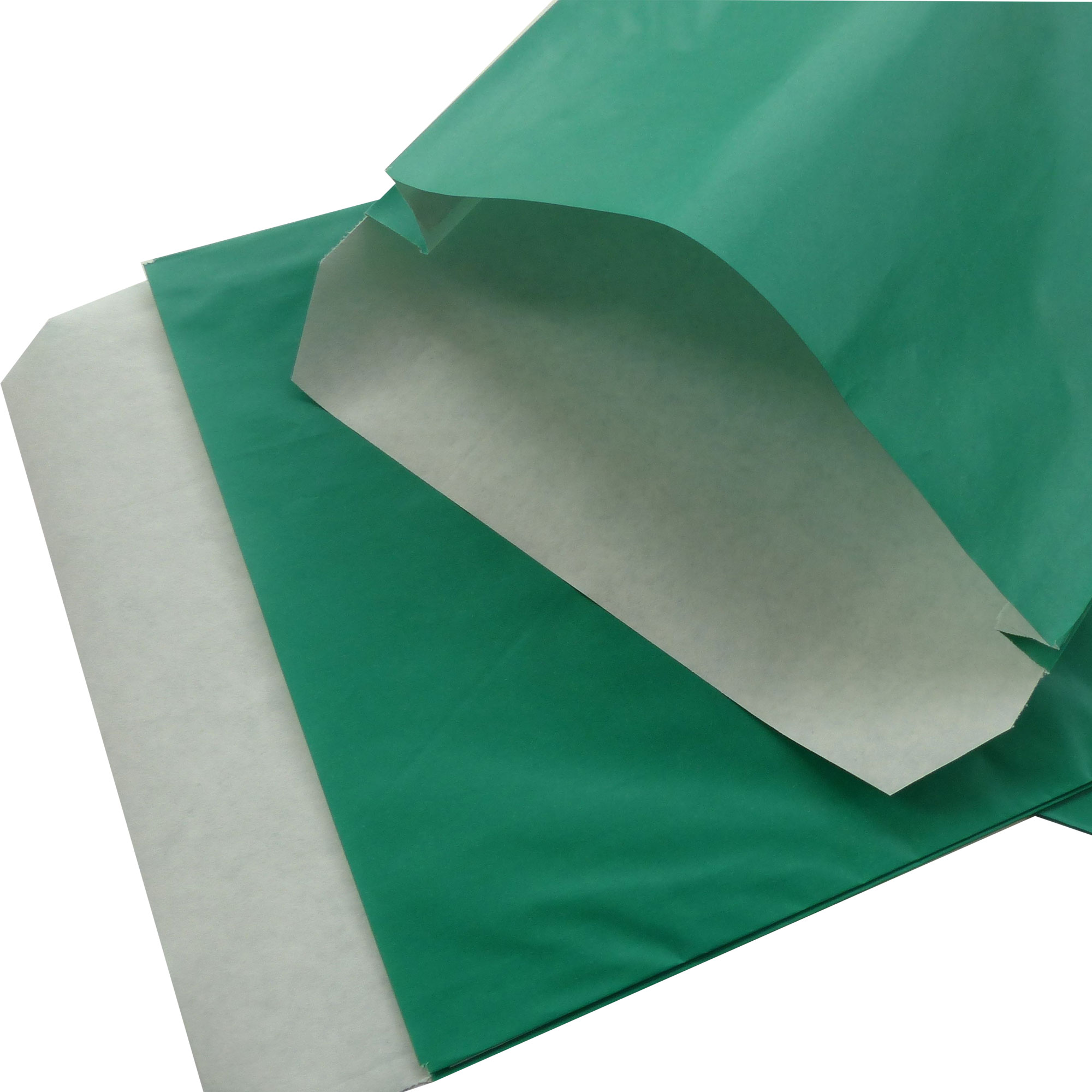 Faltenbeutel, Kraftpapier gebleicht 70g grün, 320 x 55 x 430 + 60 mm, ecken schr.