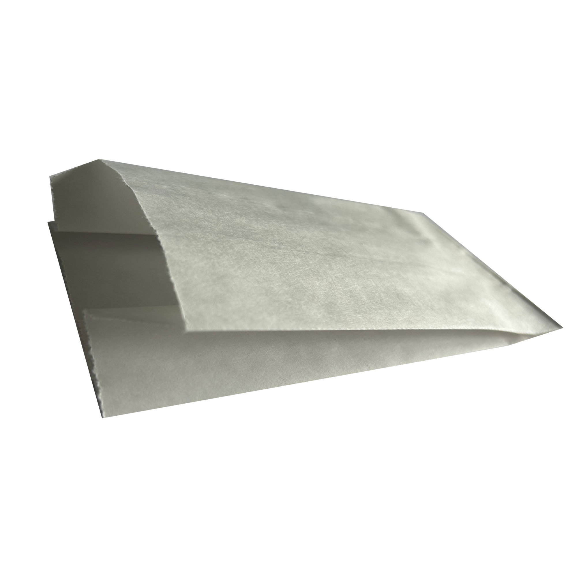 Einnaht Faltenbeutel, Kraftpapier weiß, 60g/m², 80x50x145 mm