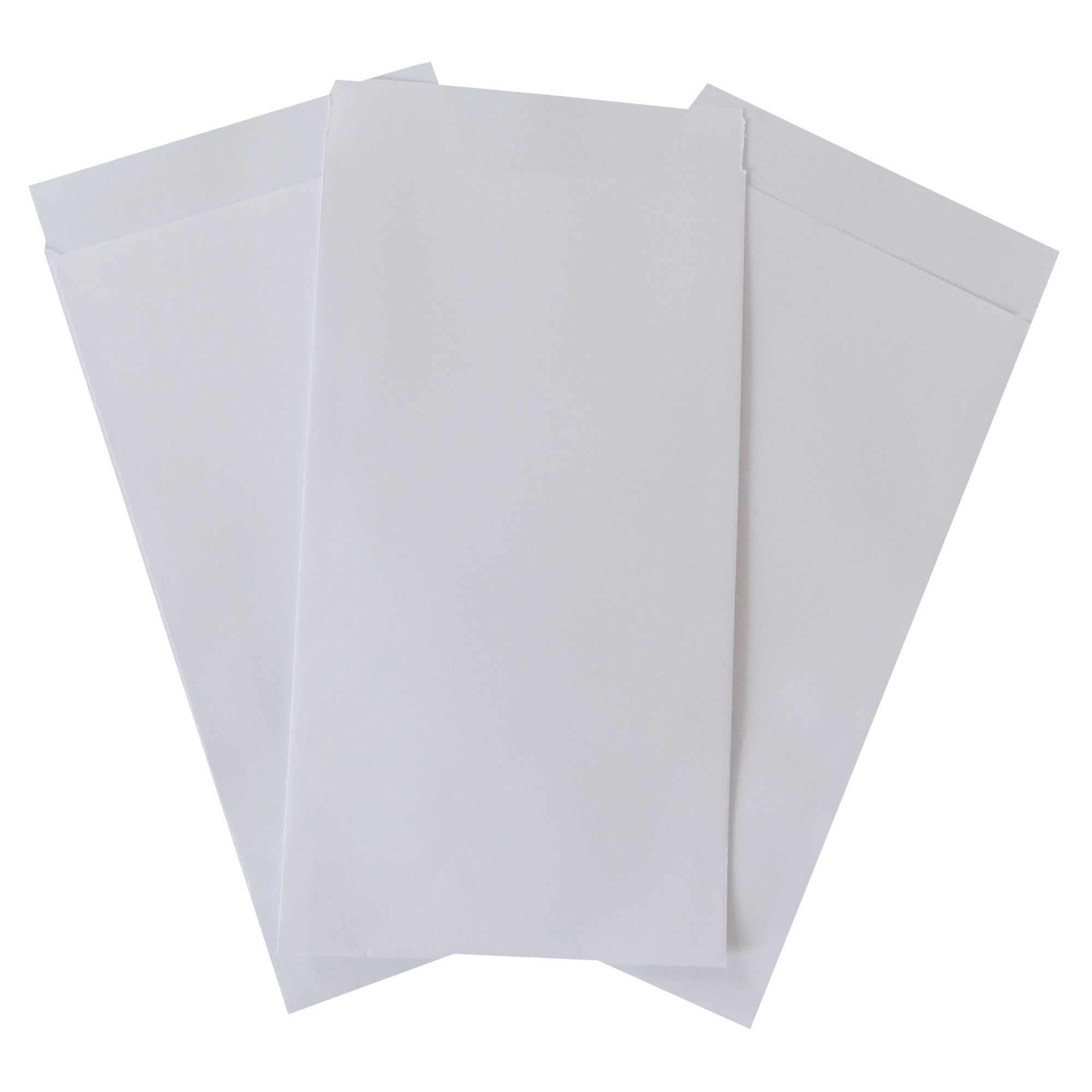 Flachbeutel, Kraftpapier gebleicht 80g, 85 x 150 + 20 mm Klappe
