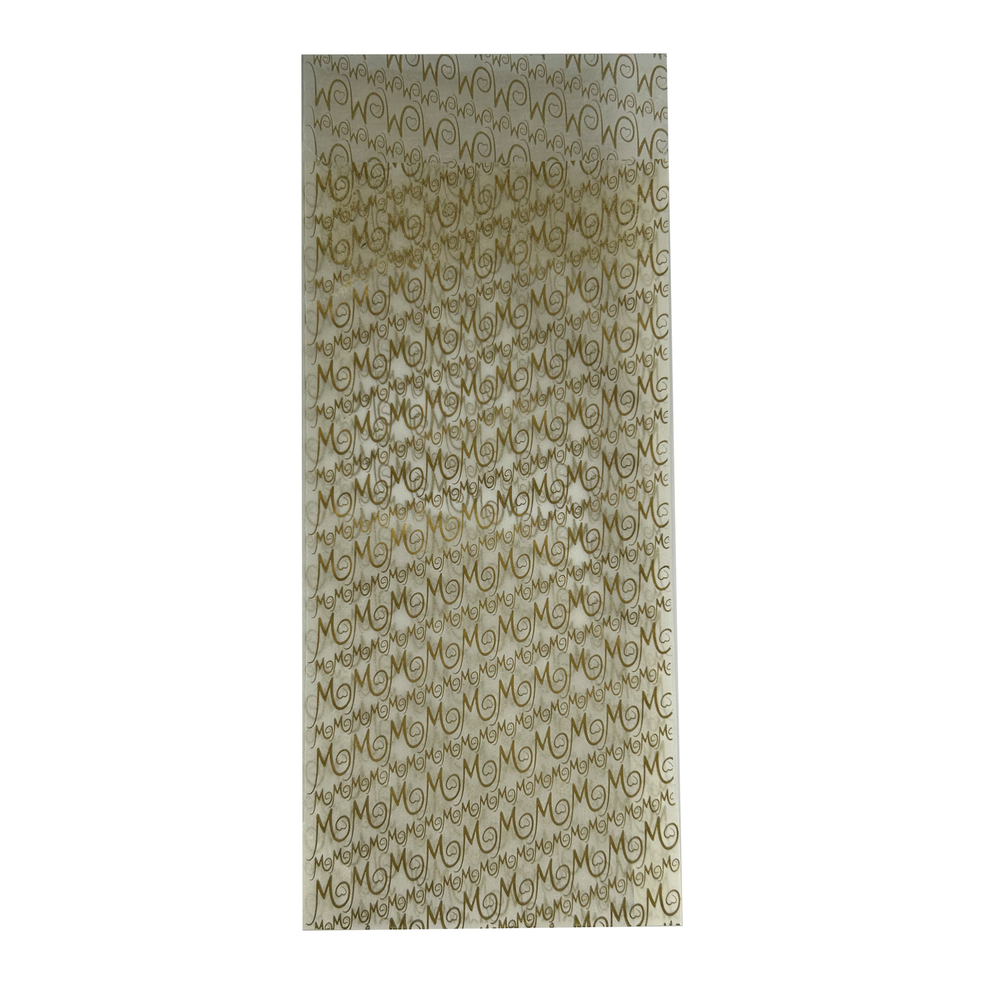 Flachbeutel Zweinahtklebung mit Druck gold M, Pergamin gebleicht, bedruckt, 95x195+30 mm